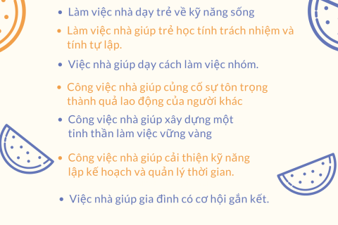 Lợi ích khi trẻ làm việc nhà