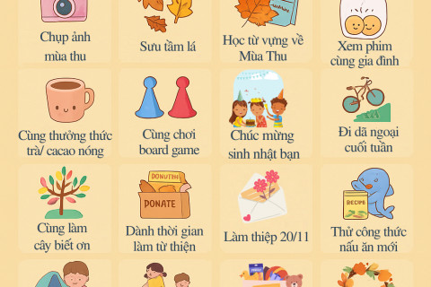 20 HOẠT ĐỘNG ẤM ÁP THÁNG 11 CHO GIA ĐÌNH