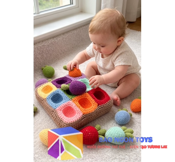 Đồ Chơi Len Montessori Thả Củ Quả – Rèn Luyện Vận Động Tinh & Phân Loại Màu Sắc Cho Bé | BAO NGON TOYSCT02