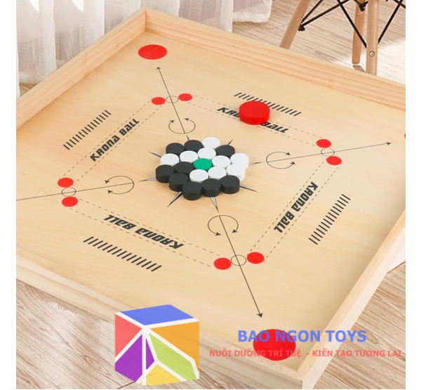 Bàn Bi Gỗ Carrom Cao Cấp – Trò Chơi Chiến Thuật Cho Bé Và Cả Gia Đình | BAO NGON TOYS DG367