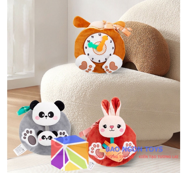 Sách Vải Đồng Hồ Hình Thú Đa Giác Quan Cho Bé – Học Xem Giờ, Phát Triển Vận Động Tinh | BAO NGON TOYSDV131