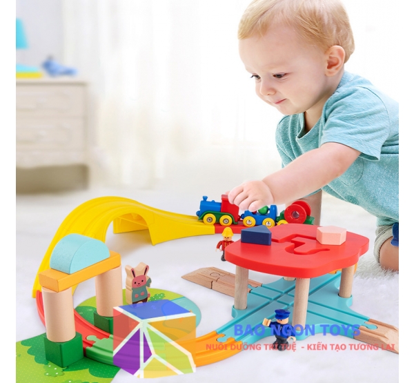 Bộ đồ chơi lắp ráp đường ray xe lửa giúp bé phát triển sự sáng tạo và tư duy logic - BAO NGON TOYS - DG108