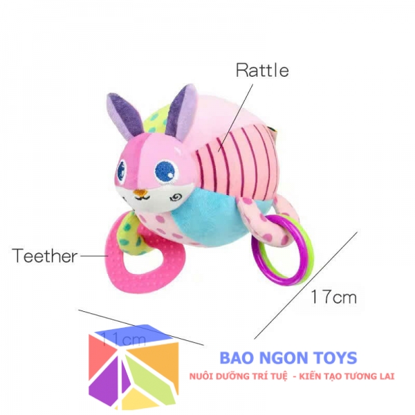 Đồ chơi lục lạc hình quả bóng kèm xúc xắc dành cho bé từ 0 đến 18 tháng tuổi, giúp bé phát triển giác quan và kỹ năng vận động - BẢO NGÔN TOYS - DV116