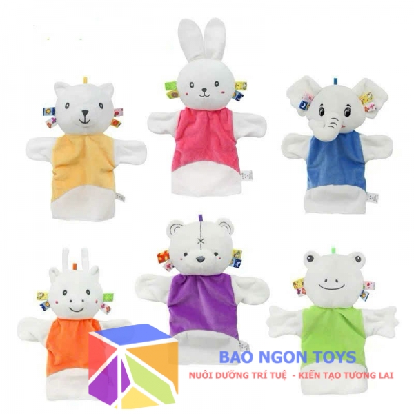 Rối tay vải hình thú dùng kể chuyện cho bé, đồ chơi tương tác cho trẻ mầm non, đồ chơi nhập vai - BAO NGON TOYS - DV11 