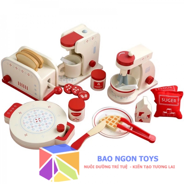 Đồ chơi nhập vai đầu bếp máy nướng bánh máy pha cà phê giúp bé phát triển trí tưởng tượng và giải trí cùng bạn bé - DG47