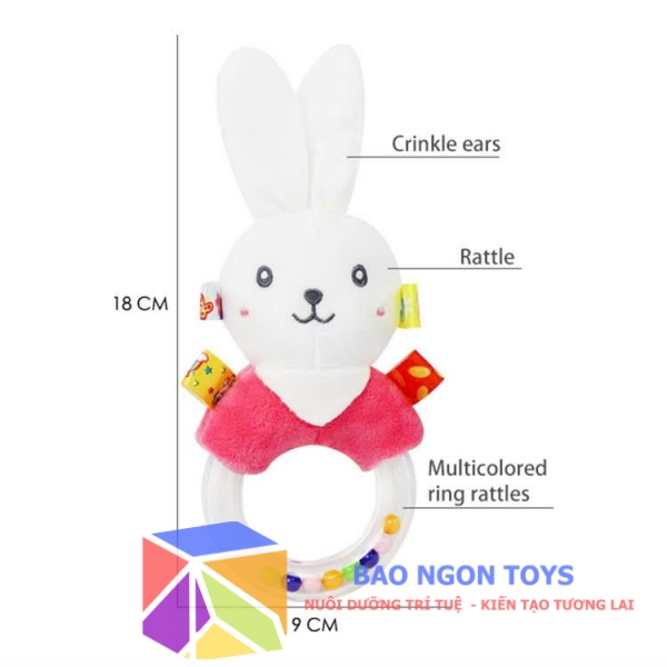 Đồ chơi xúc xắc chút chít tròn động vật dễ thương, đồ chơi âm thanh giúp bé sơ sinh tập cầm nắm  - BAO NGON TOYS - DV96