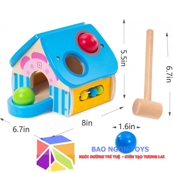Đồ chơi nhà đập bóng bằng búa giúp phát triển vận động tinh và sự khéo léo cho đôi bàn tay bé - BAO NGON TOYS