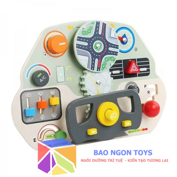  Bảng Điều Khiển Lái Xe Busy Board Gỗ – Đồ Chơi Bảng Bận Rộn Giáo Dục Phát Triển Tư Duy Cho Bé DG404