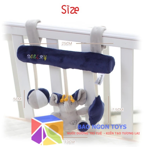 Đồ chơi treo nôi phát nhạc dễ thương dành cho bé sơ sinh, giúp bé phát triển giác quan và vui chơi - BAO NGON TOYS  DV15
