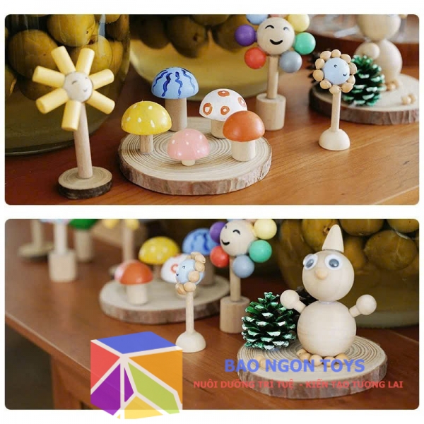 Bộ đồ chơi thủ công sáng tạo từ gỗ giúp bé vui chơi và sáng tạo nghệ thuật, phát huy trí tưởng tượng, đồ chơi handmade, diy cho trẻ - BAO NGON TOYS - DG311