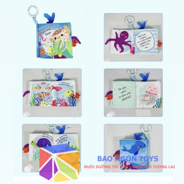 Đồ chơi sách vải mềm mại chủ đề động vật tích hợp nhiều tương tác giúp bé phát triển ngôn ngữ và giác quan - SV72