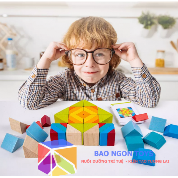 ĐỒ CHƠI XẾP HÌNH 3D GIÚP BÉ PHÁT TRIỂN THỊ GIÁC VÀ TRÍ TƯỞNG TƯỢNG, ĐỒ CHƠI GIÁO DỤC THÔNG MINH CHO BÉ - BAO NGON TOYS - DG164