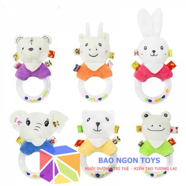 Đồ chơi xúc xắc chút chít tròn động vật dễ thương, đồ chơi âm thanh giúp bé sơ sinh tập cầm nắm  - BAO NGON TOYS - DV96